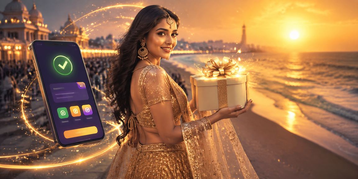 Mobile payment use at Chennai Marina Beach
